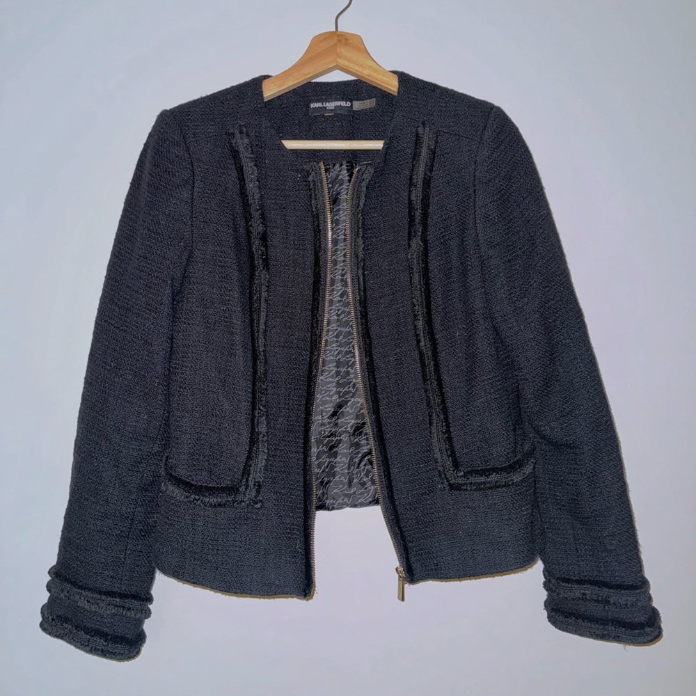 Karl Lagerfeld woven jacket - black